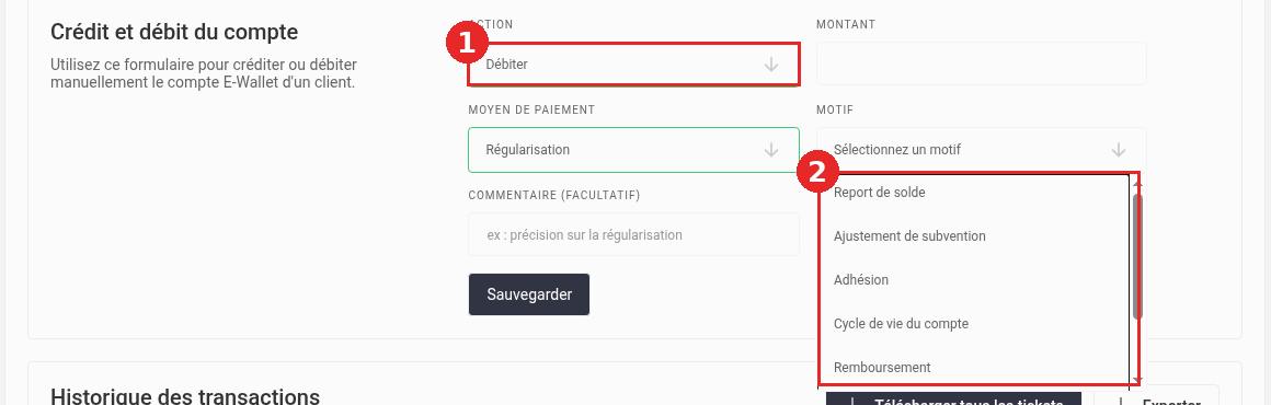 Motifs disponibles en débit